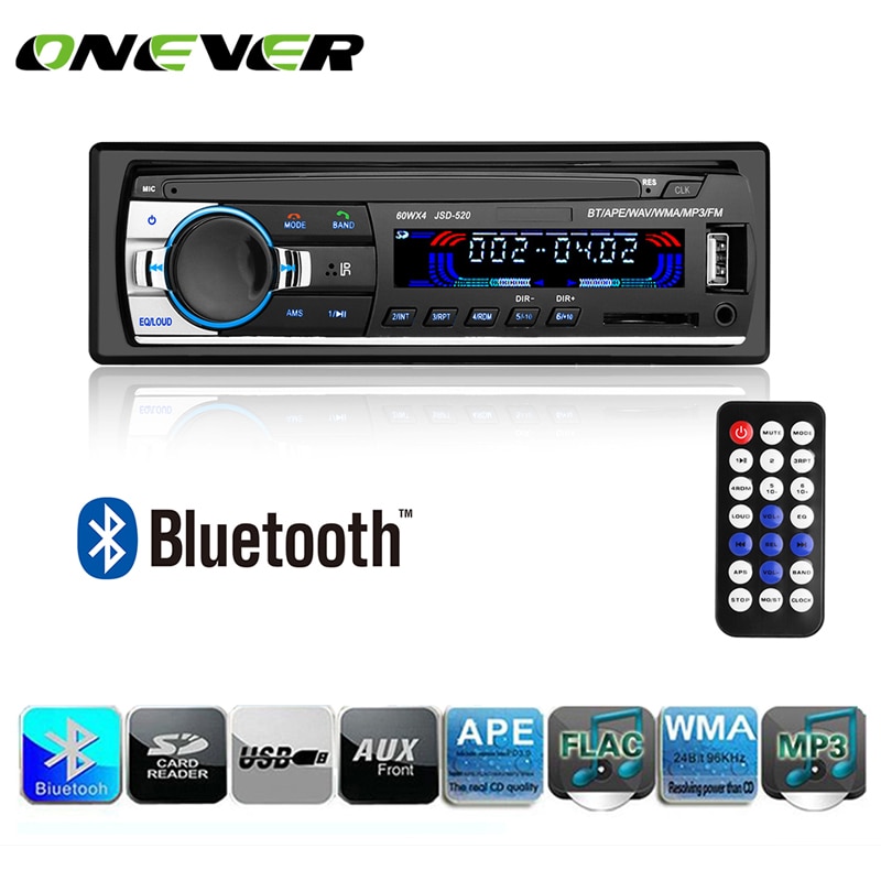 Onever 12V ڵ MP3 Ƽ̵ ÷̾  Autoradio ڵ ׷  FM Aux Է ű USB In-dash 1 din Automagnitol